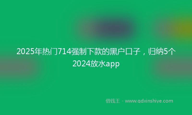 2025年热门714强制下款的黑户口子，归纳5个2024放水app