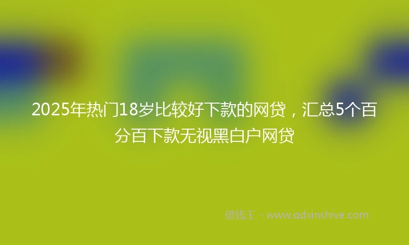 2025年热门18岁比较好下款的网贷，汇总5个百分百下款无视黑白户网贷