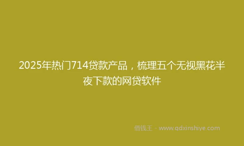 2025年热门714贷款产品，梳理五个无视黑花半夜下款的网贷软件