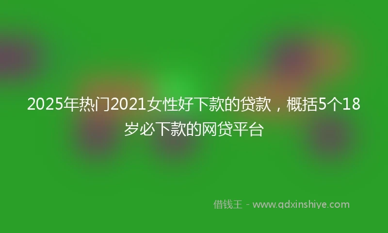 2025年热门2021女性好下款的贷款，概括5个18岁必下款的网贷平台