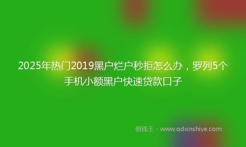 2025年热门2019黑户烂户秒拒怎么办，罗列5个手机小额黑户快速贷款口子