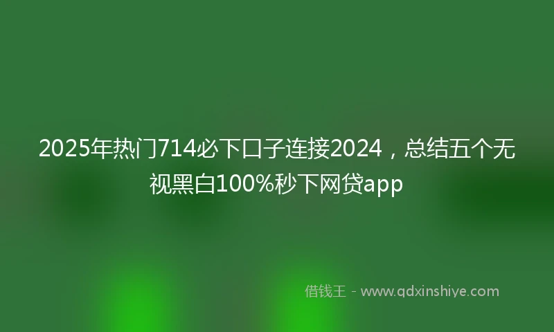 2025年热门714必下口子连接2024，总结五个无视黑白100%秒下网贷app