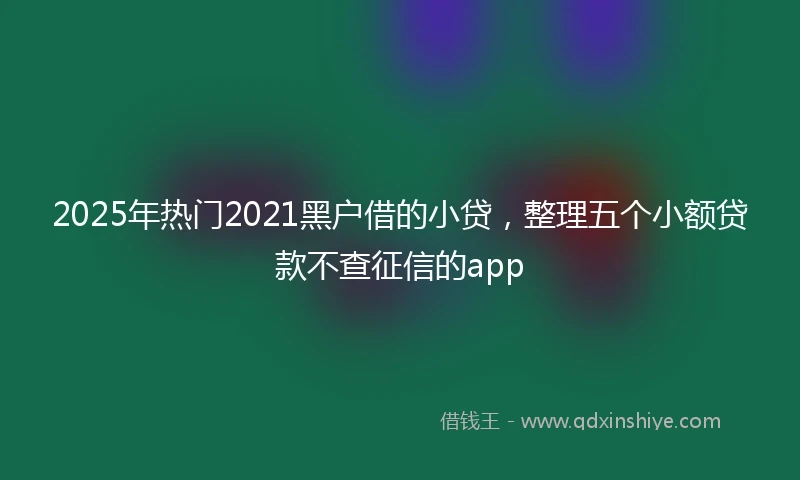 2025年热门2021黑户借的小贷，整理五个小额贷款不查征信的app