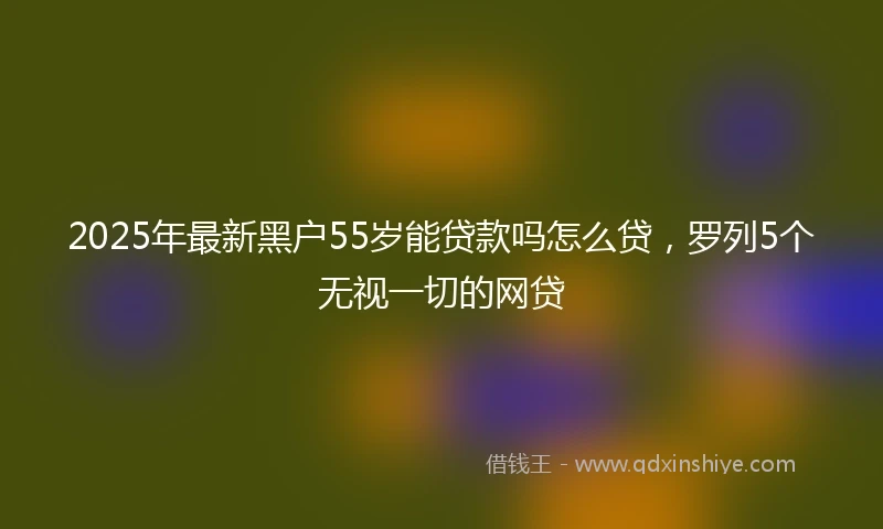 2025年最新黑户55岁能贷款吗怎么贷，罗列5个无视一切的网贷