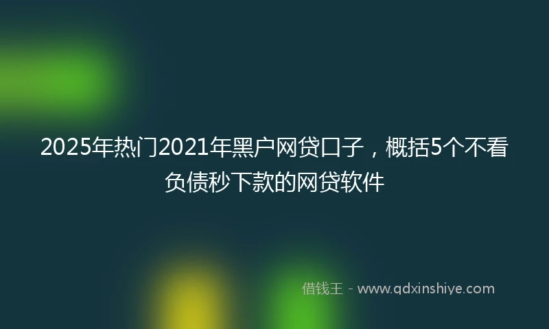 2025年热门2021年黑户网贷口子，概括5个不看负债秒下款的网贷软件