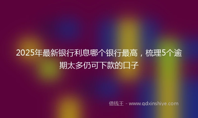 2025年最新银行利息哪个银行最高，梳理5个逾期太多仍可下款的口子
