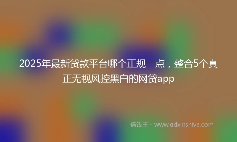 2025年最新贷款平台哪个正规一点，整合5个真正无视风控黑白的网贷app