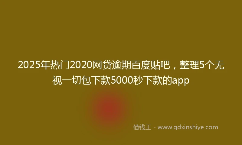 2025年热门2020网贷逾期百度贴吧，整理5个无视一切包下款5000秒下款的app