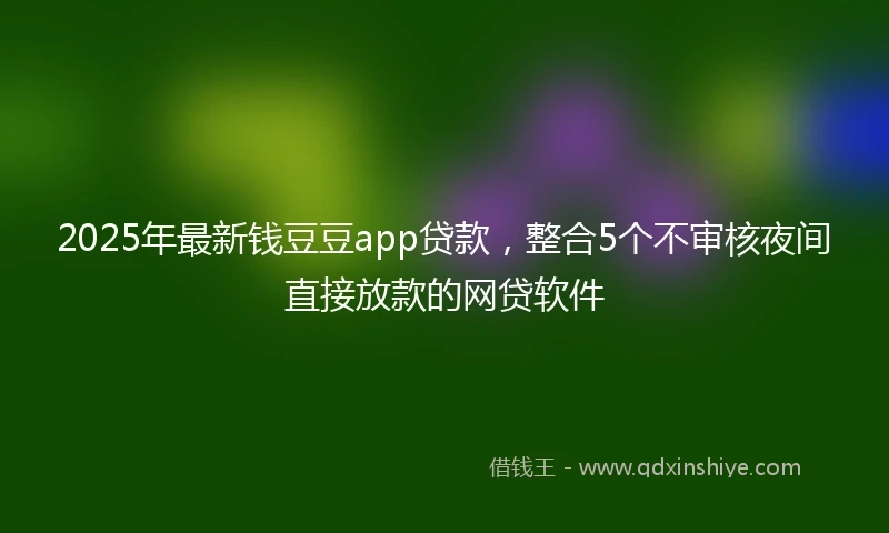 2025年最新钱豆豆app贷款，整合5个不审核夜间直接放款的网贷软件