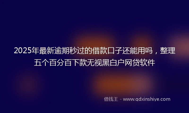 2025年最新逾期秒过的借款口子还能用吗，整理五个百分百下款无视黑白户网贷软件