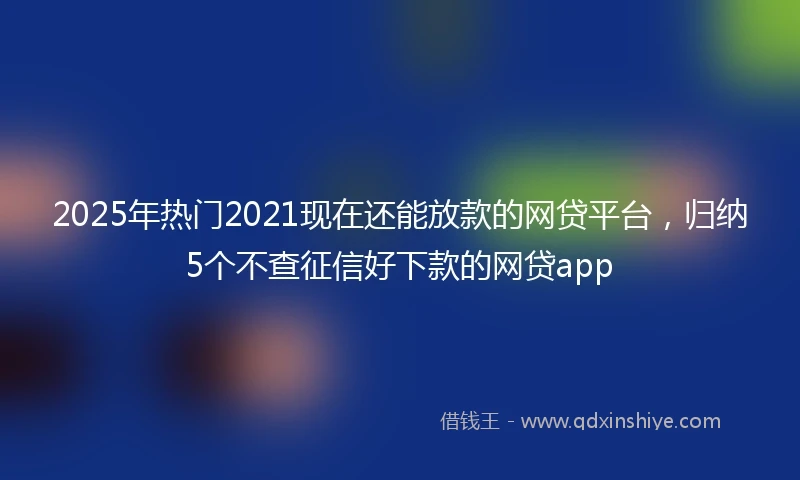 2025年热门2021现在还能放款的网贷平台，归纳5个不查征信好下款的网贷app