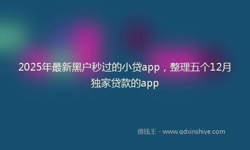 2025年最新黑户秒过的小贷app，整理五个12月独家贷款的app