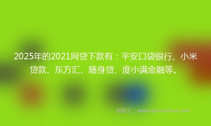 2025年的2021网贷下款有：平安口袋银行、小米贷款、东方汇、随身贷、度小满金融等。