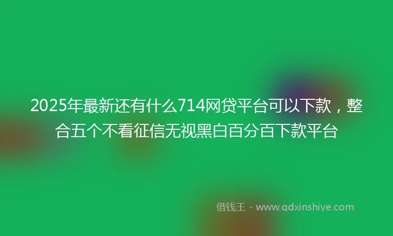 2025年最新还有什么714网贷平台可以下款，整合五个不看征信无视黑白百分百下款平台
