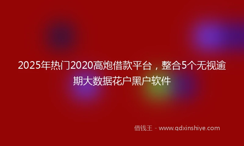 2025年热门2020高炮借款平台，整合5个无视逾期大数据花户黑户软件