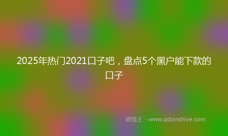2025年热门2021口子吧，盘点5个黑户能下款的口子