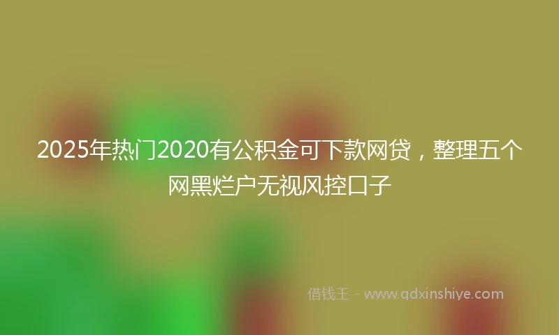 2025年热门2020有公积金可下款网贷，整理五个网黑烂户无视风控口子