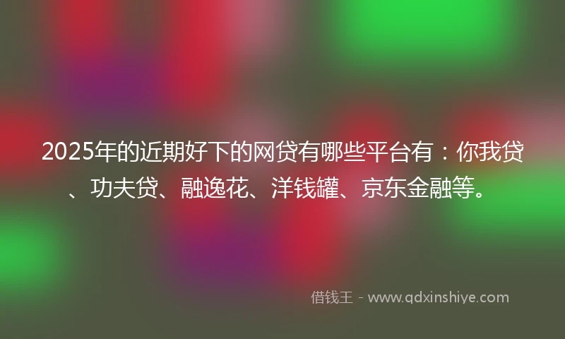 2025年的近期好下的网贷有哪些平台有：你我贷、功夫贷、融逸花、洋钱罐、京东金融等。