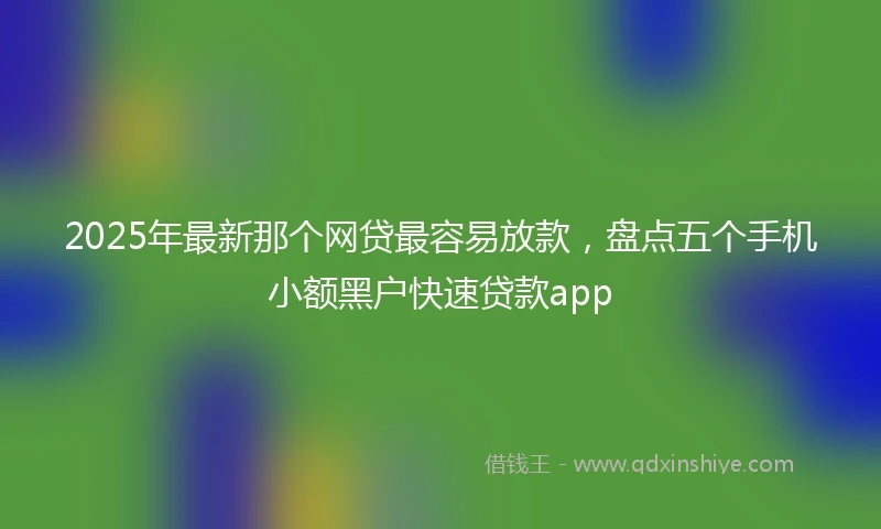 2025年最新那个网贷最容易放款，盘点五个手机小额黑户快速贷款app