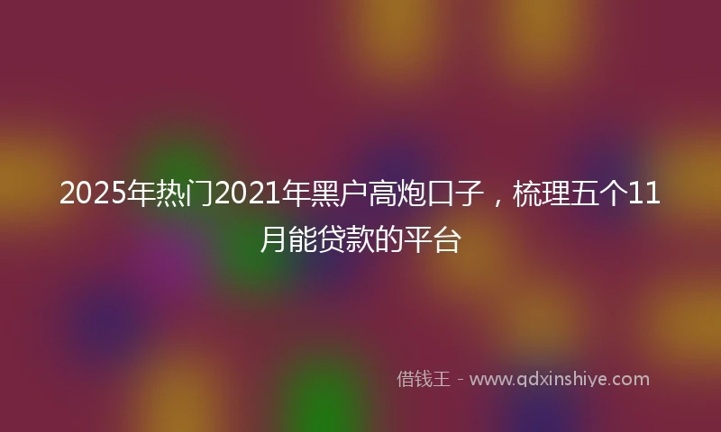 2025年热门2021年黑户高炮口子，梳理五个11月能贷款的平台