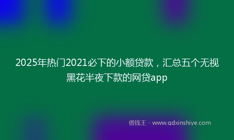 2025年热门2021必下的小额贷款，汇总五个无视黑花半夜下款的网贷app