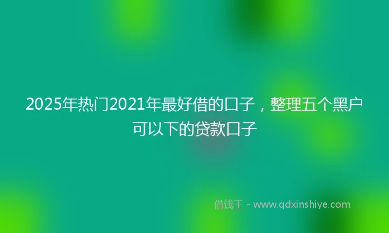 2025年热门2021年最好借的口子，整理五个黑户可以下的贷款口子
