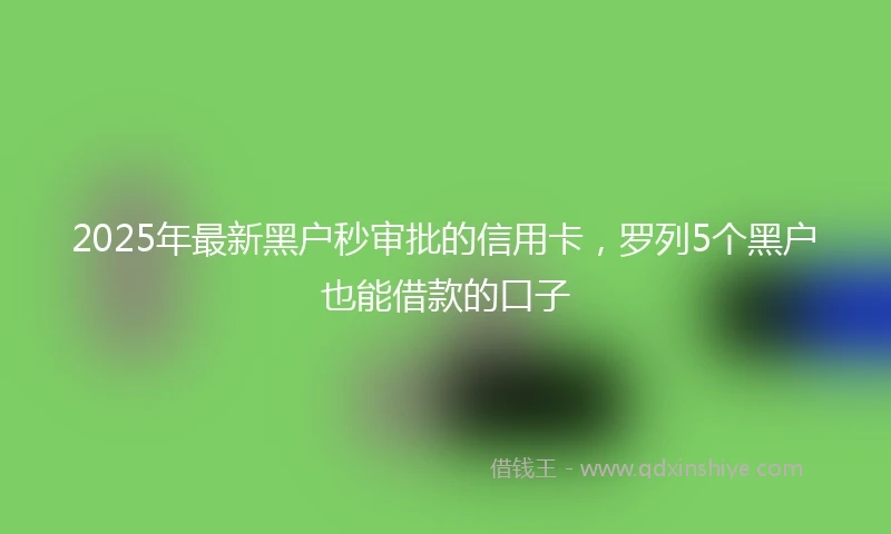 2025年最新黑户秒审批的信用卡，罗列5个黑户也能借款的口子