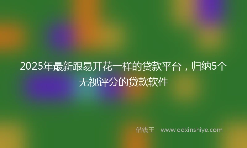 2025年最新跟易开花一样的贷款平台，归纳5个无视评分的贷款软件
