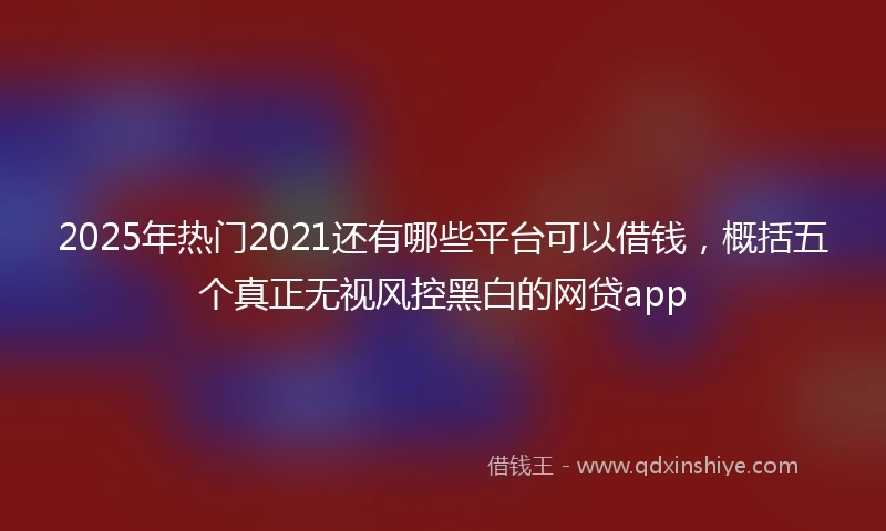 2025年热门2021还有哪些平台可以借钱，概括五个真正无视风控黑白的网贷app