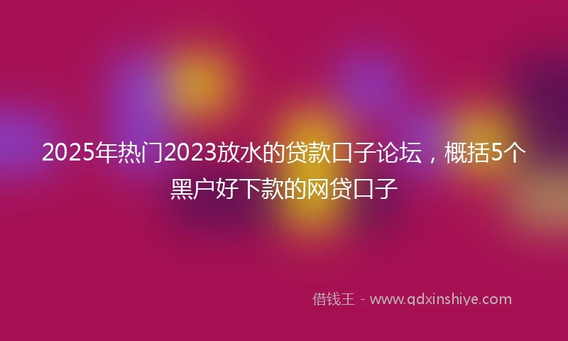 2025年热门2023放水的贷款口子论坛，概括5个黑户好下款的网贷口子