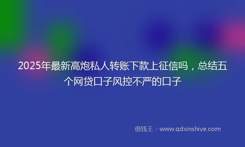 2025年最新高炮私人转账下款上征信吗，总结五个网贷口子风控不严的口子