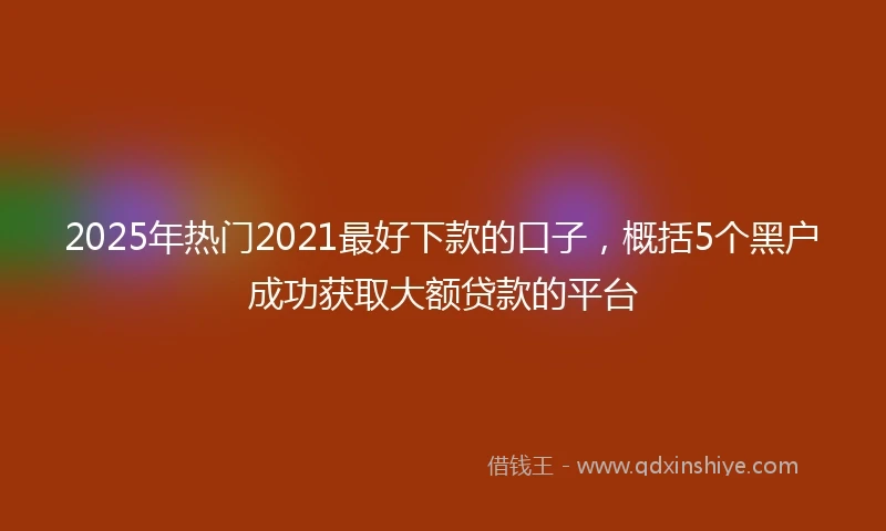 2025年热门2021最好下款的口子，概括5个黑户成功获取大额贷款的平台