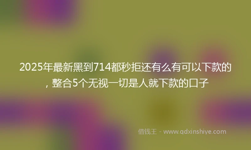 2025年最新黑到714都秒拒还有么有可以下款的，整合5个无视一切是人就下款的口子