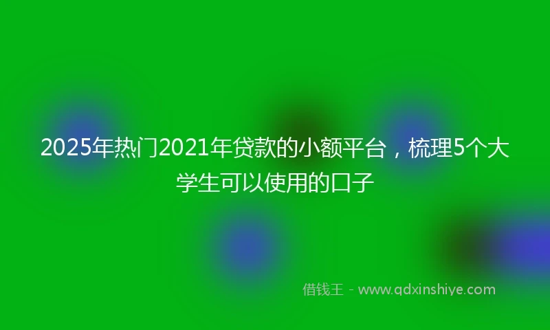 2025年热门2021年贷款的小额平台，梳理5个大学生可以使用的口子