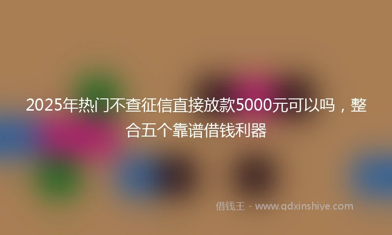 2025年热门不查征信直接放款5000元可以吗，整合五个靠谱借钱利器