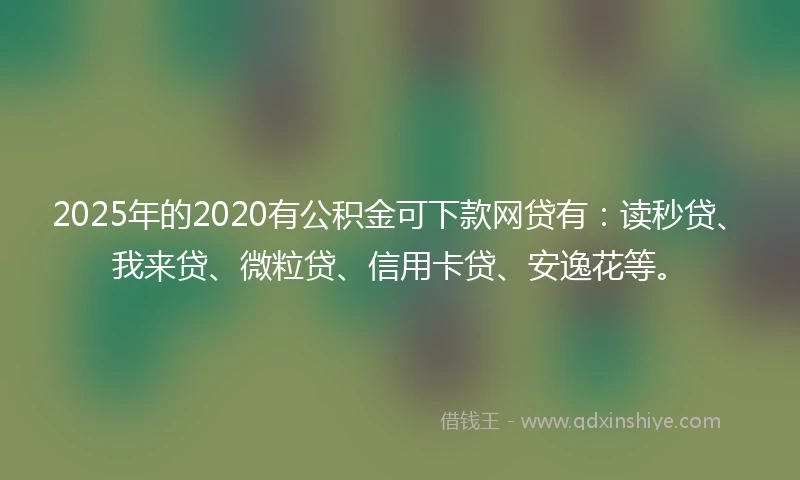 2025年的2020有公积金可下款网贷有：读秒贷、我来贷、微粒贷、信用卡贷、安逸花等。