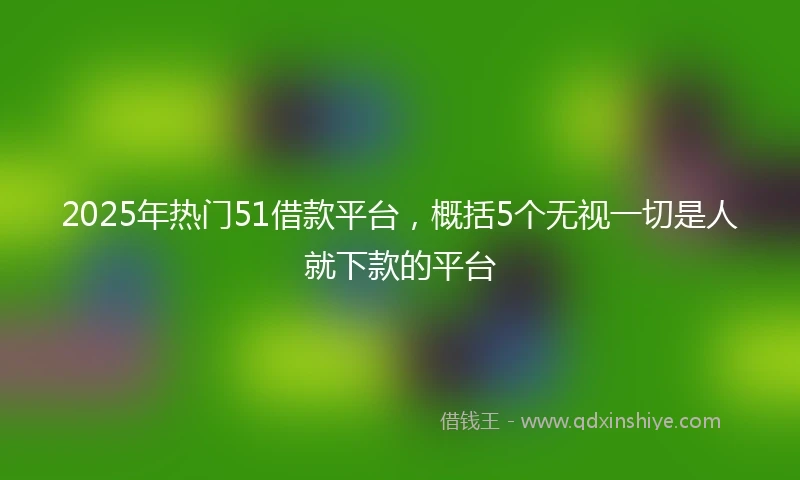 2025年热门51借款平台，概括5个无视一切是人就下款的平台