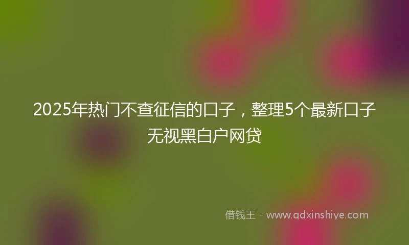 2025年热门不查征信的口子，整理5个最新口子无视黑白户网贷