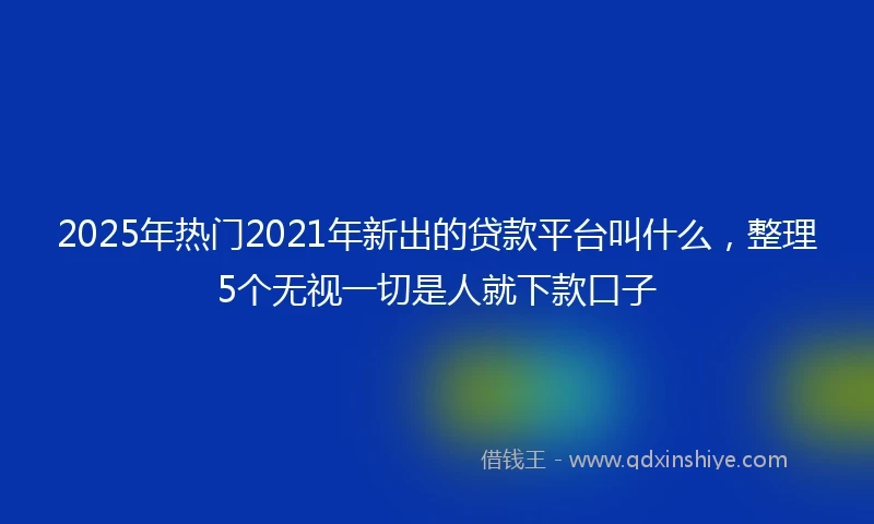 2025年热门2021年新出的贷款平台叫什么，整理5个无视一切是人就下款口子