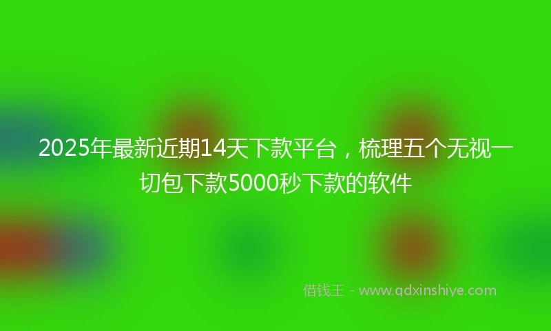 2025年最新近期14天下款平台，梳理五个无视一切包下款5000秒下款的软件