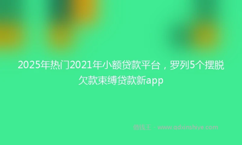 2025年热门2021年小额贷款平台，罗列5个摆脱欠款束缚贷款新app