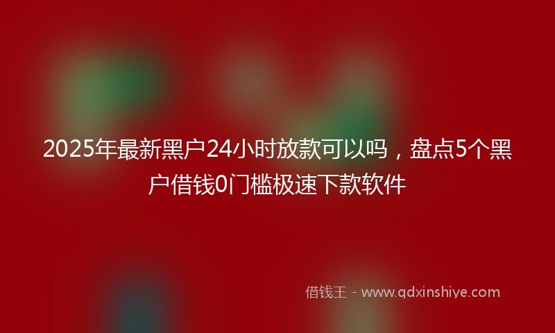 2025年最新黑户24小时放款可以吗，盘点5个黑户借钱0门槛极速下款软件