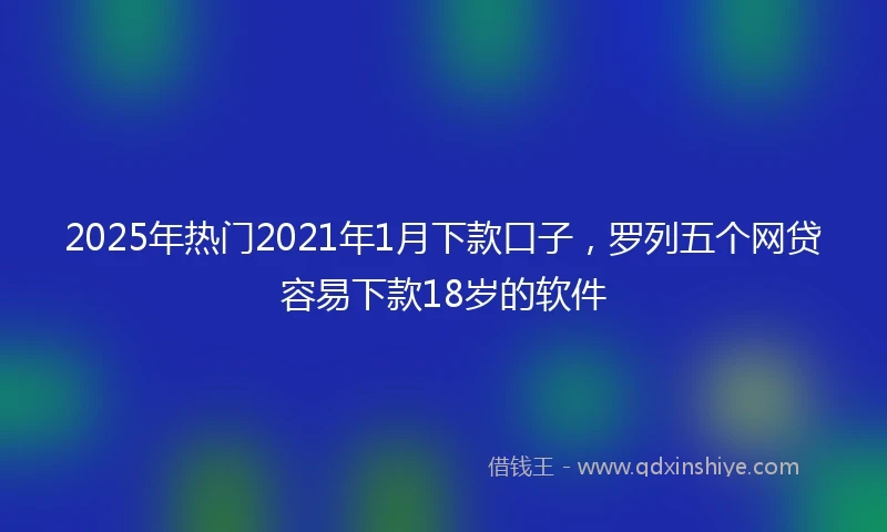 2025年热门2021年1月下款口子，罗列五个网贷容易下款18岁的软件