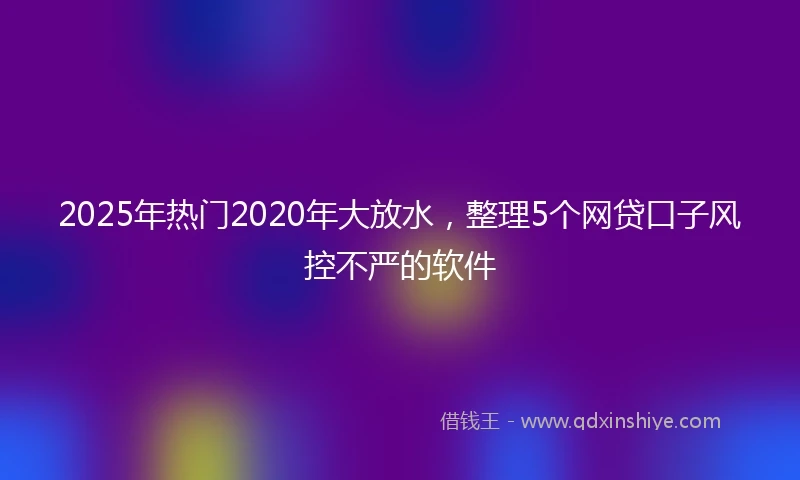 2025年热门2020年大放水，整理5个网贷口子风控不严的软件