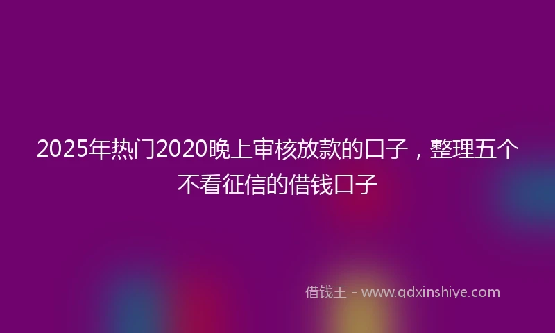 2025年热门2020晚上审核放款的口子，整理五个不看征信的借钱口子
