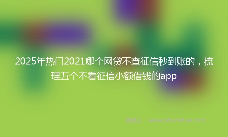 2025年热门2021哪个网贷不查征信秒到账的，梳理五个不看征信小额借钱的app