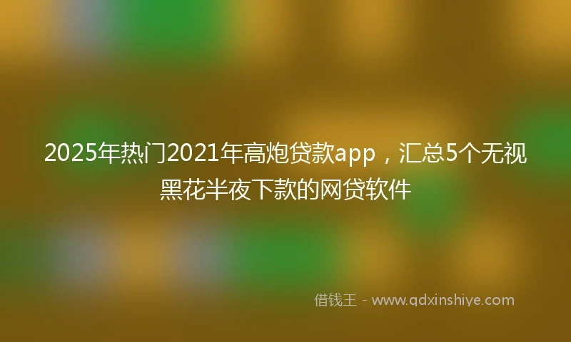2025年热门2021年高炮贷款app，汇总5个无视黑花半夜下款的网贷软件