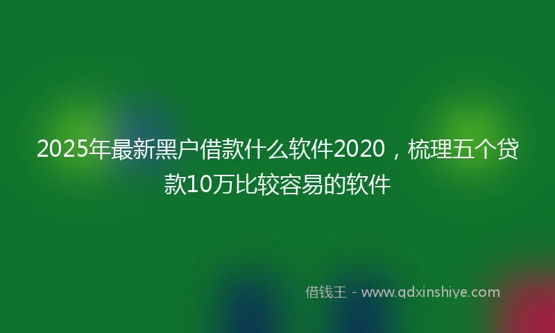 2025年最新黑户借款什么软件2020，梳理五个贷款10万比较容易的软件