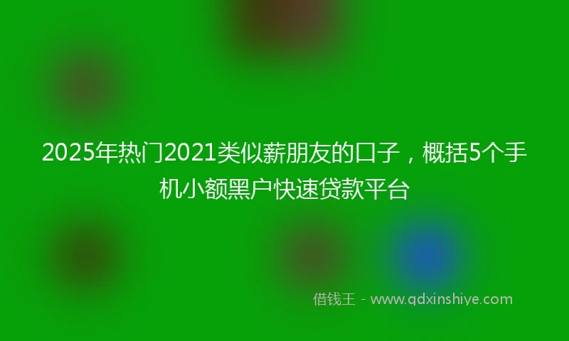 2025年热门2021类似薪朋友的口子，概括5个手机小额黑户快速贷款平台