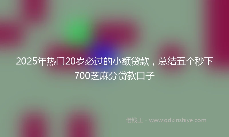 2025年热门20岁必过的小额贷款，总结五个秒下700芝麻分贷款口子